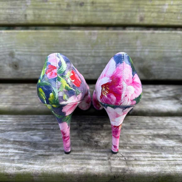 Seychelles Frequency Floral Pointed Toe Pump Pink Purple Stiletto Heel Sz 8 Boho - Picture 3 of 9